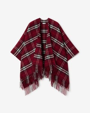 Burberry Check Wool Cashmere Cape - Rot