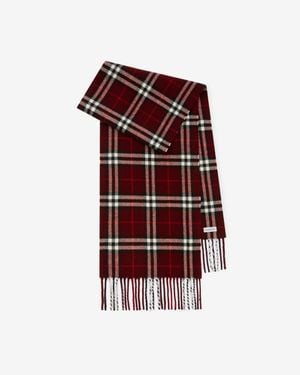 Burberry Sparkle Check Cashmere Scarf - Red
