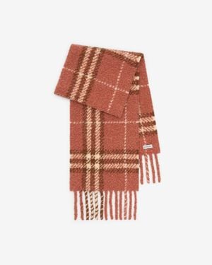 Burberry Check Alpaca Wool Blend Bouclé Scarf - Red