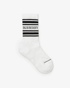 Burberry Logo Cotton Nylon Socks - White