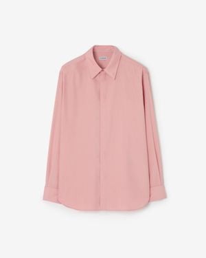 Burberry Relaxed Fit Silk Shirt - Pink