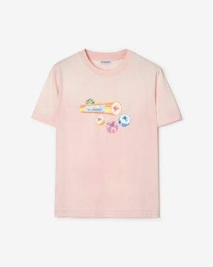 Burberry Candy Rock Cotton T-Shirt - Pink