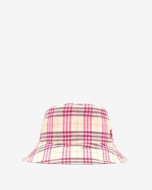 Burberry Childrens Check Cotton Bucket Hat - Pink