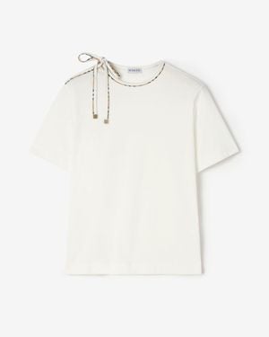Burberry Tie-Sleeve Cotton T-Shirt - White