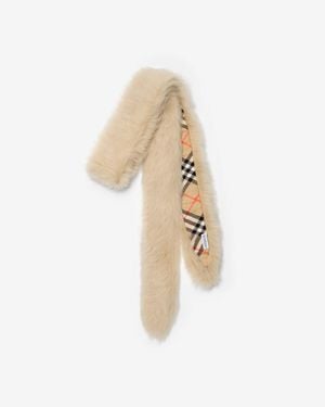 Burberry Skinny Shearling Scarf - Neutre