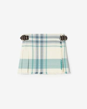 Burberry Check Viscose Blend Mini Kilt - Blue