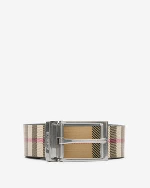 Burberry Reversible Check Belt - Metallic