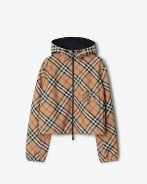 Burberry Cropped Reversible Check Jacket - Brown