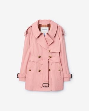 Burberry Short Lightweight Cotton Fitzrovia Trench Coat - Rose