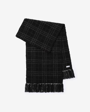 Burberry Embellished Check Bouclé Scarf - Black