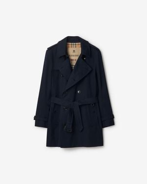 Burberry Short Kensington Heritage Trench Coat - Blue