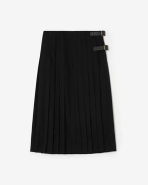 Burberry Wool Midi Kilt - Black