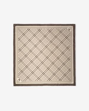 Burberry Check Knight Stamp Silk Scarf - Natur