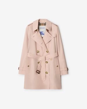 Burberry Short Tropical Gabardine Kensington Trench Coat - Rose