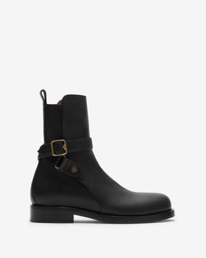 Burberry Leather Ledger Jodphur Boots - Black