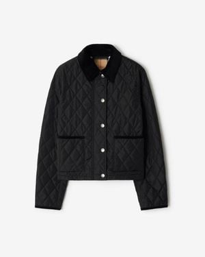 Burberry Cropped Quilted Nylon Jacket - Black