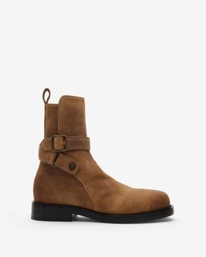 Burberry Waxed Suede Ledger Boots​ - Brown