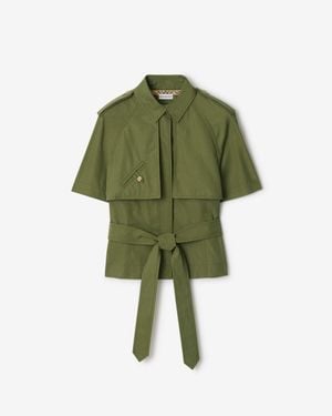 Burberry Belt-Detailed Short Sleeved Shirt - Green
