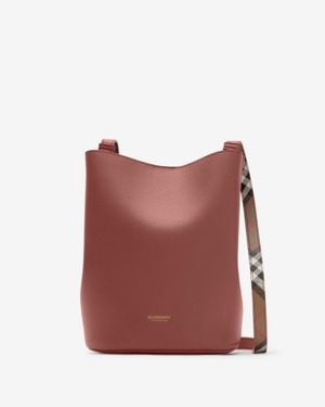 Burberry Small Leather Bucket Bag - Rot