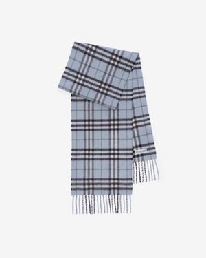 Burberry Childrens Check Cashmere Scarf - Blue