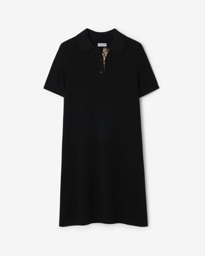 Burberry Wool Polo Shirt Dress - Black