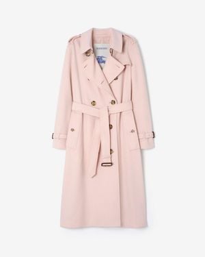 Burberry Long Cashmere Kensington Trench Coat - Pink