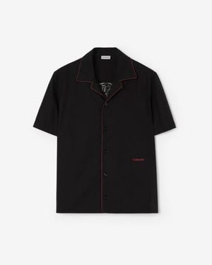 Burberry Relaxed Fit Knight Heart Cotton Shirt - Black