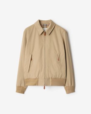 Burberry Gabardine Harrington Jacket - Natural