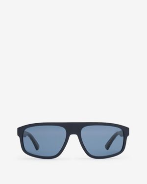 Burberry Textured Check Rectangular Sunglasses - Blau