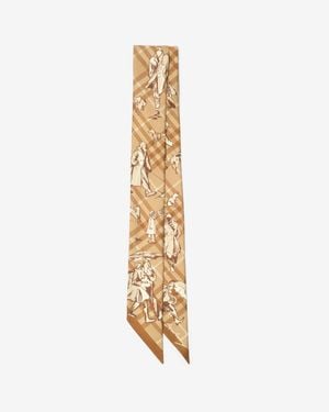 Burberry Skinny Check Mates Silk Scarf - Métallisé