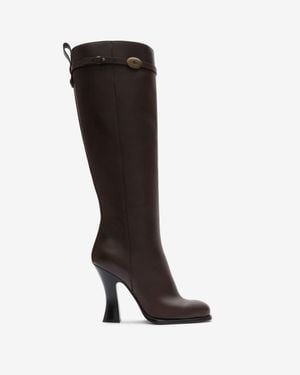 Burberry Leather Pillar Boots - Schwarz