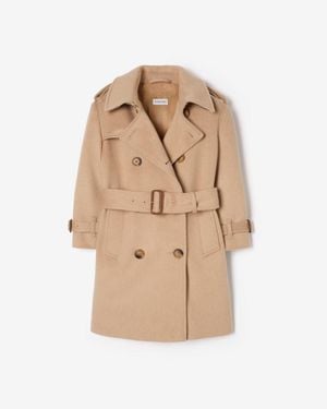 Burberry Childrens Cashmere Blend Trench Coat - Natural