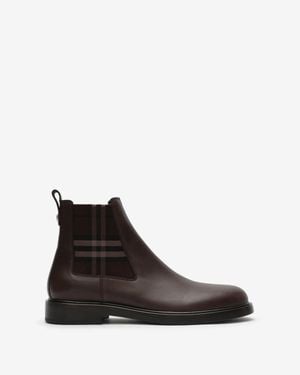 Burberry Leather Pembroke Boots - Schwarz