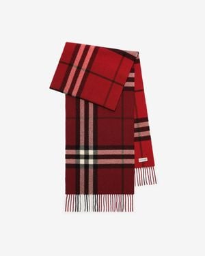 Burberry Gradient Check Cashmere Scarf - Rouge