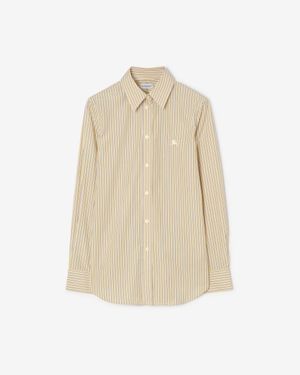 Burberry Slim Fit Cotton Formal Shirt - Natural