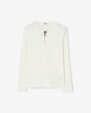 Burberry Long-Sleeve Cotton Top - Weiß