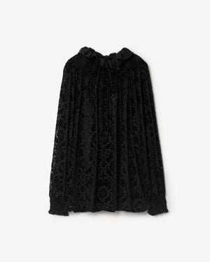 Burberry Velvet Devoré Baroque Blouse - Black