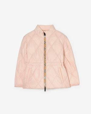Burberry Checker-Tape Nylon Puffer Jacket - Pink