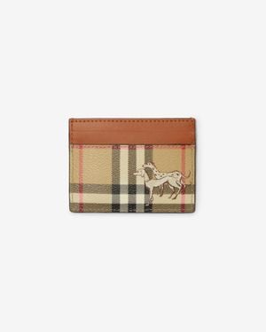 Burberry Check Mates Card Case - Natural
