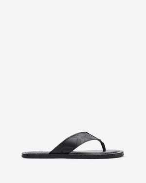 Burberry Embossed Check Leather Pavilion Sandals - Noir