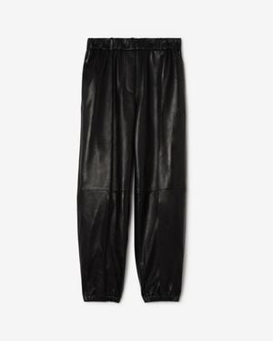 Burberry Leather Jogging Pants - Black