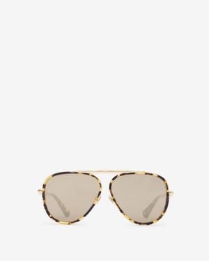 Burberry Oversized Aviator Sunglasses - Metallic