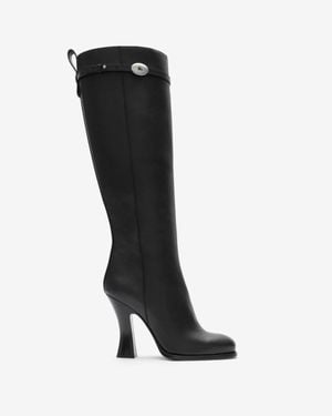 Burberry Leather Pillar Boots - Black