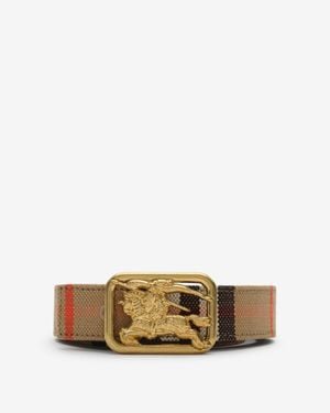Burberry Reversible Check Rider Belt - Natural