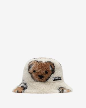 Burberry Childrens Thomas Bear Fleece Bucket Hat - Natural