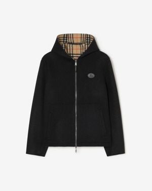 Burberry Reversible Wool Newport Hooded Jacket - Black