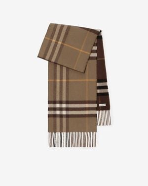 Burberry Reversible Check Cashmere Scarf - Brown