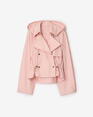 Burberry Tropical Gabardine Hooded Trench Jacket - Rose