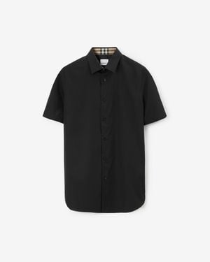 Burberry Slim Fit Stretch Cotton Shirt - Black