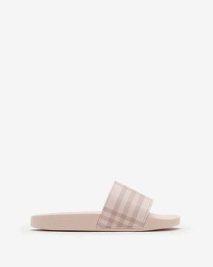 Burberry Check Slides - Pink